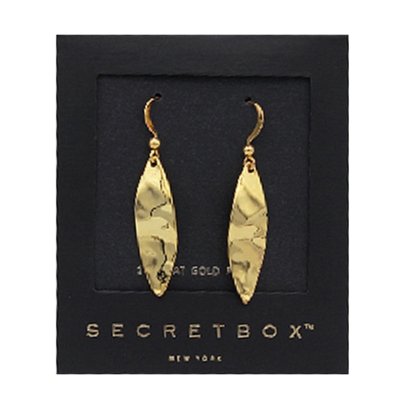 Hammered Oval Drop Earringss - Picture 1 of 1